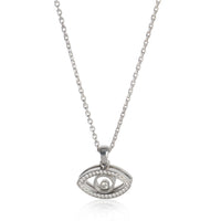 White Gold Diamond Happy Diamond Evil Eye Pendant
