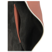 Black Pink Leather Wave Double Micro Baguette