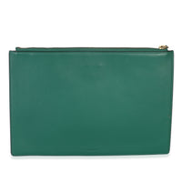 Green Leather Tiger Embroidery Clutch