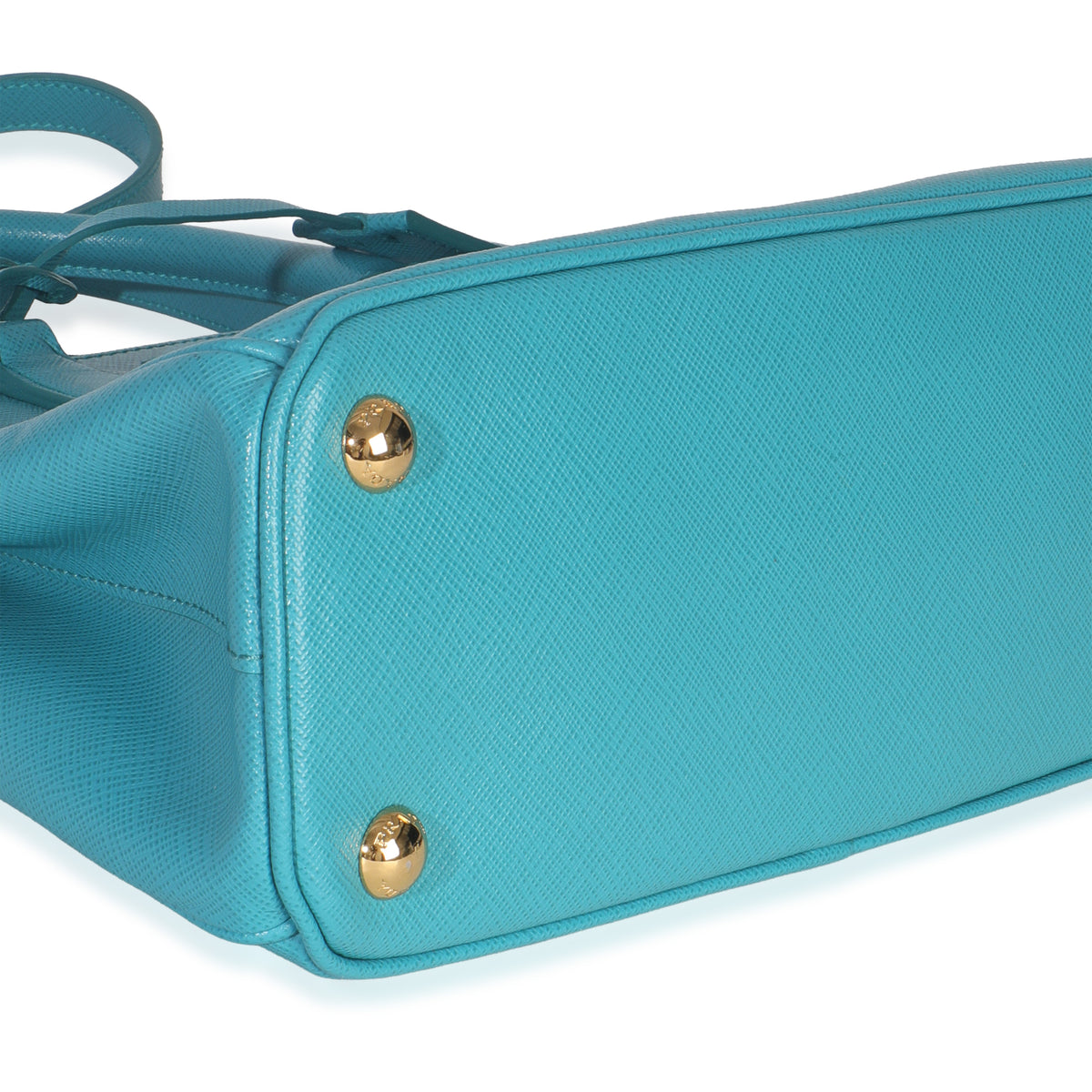 Turchese Saffiano Galleria Small Double Zip Tote