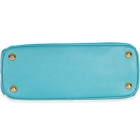 Turchese Saffiano Galleria Small Double Zip Tote