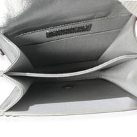 Chanel Silver Quilted Crinkled Goatskin North South Boy Bag Handbag ad2