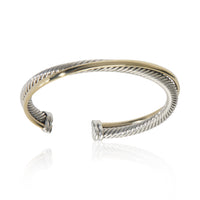 1/4 18K Yellow Gold & Sterling Silver Crossover Cuff Bracelet