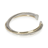 1/4 18K Yellow Gold & Sterling Silver Crossover Cuff Bracelet