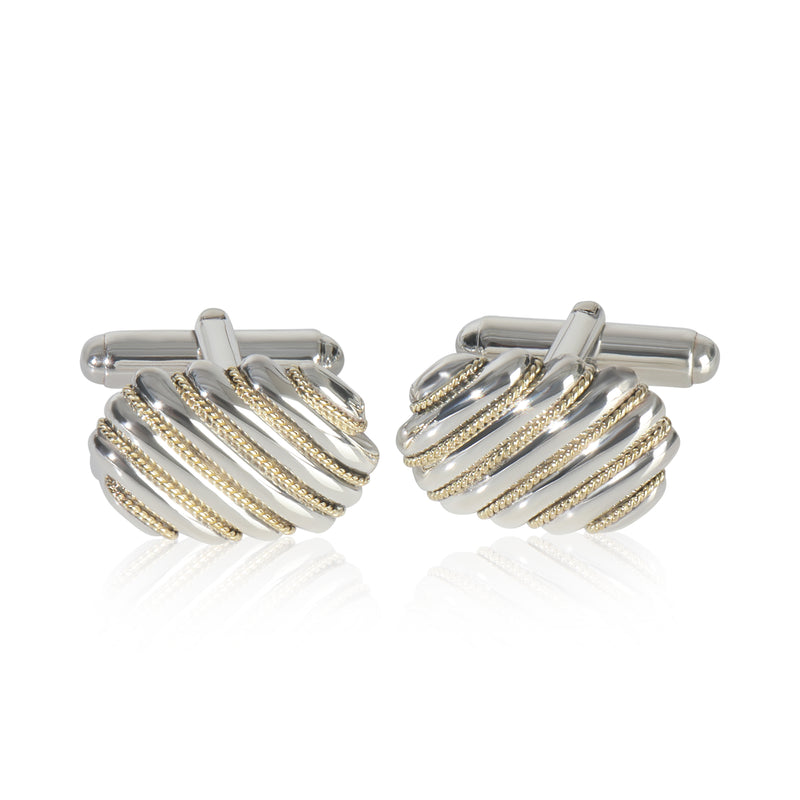 Yellow Gold & Sterling Silver  Vintage Cufflinks