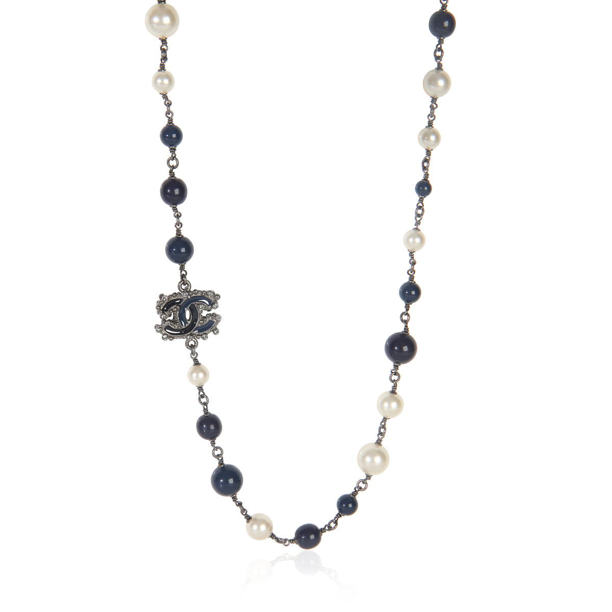 2012 Faux Pearl & Blue Bead Necklace
