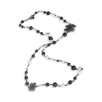 2012 Faux Pearl & Blue Bead Necklace