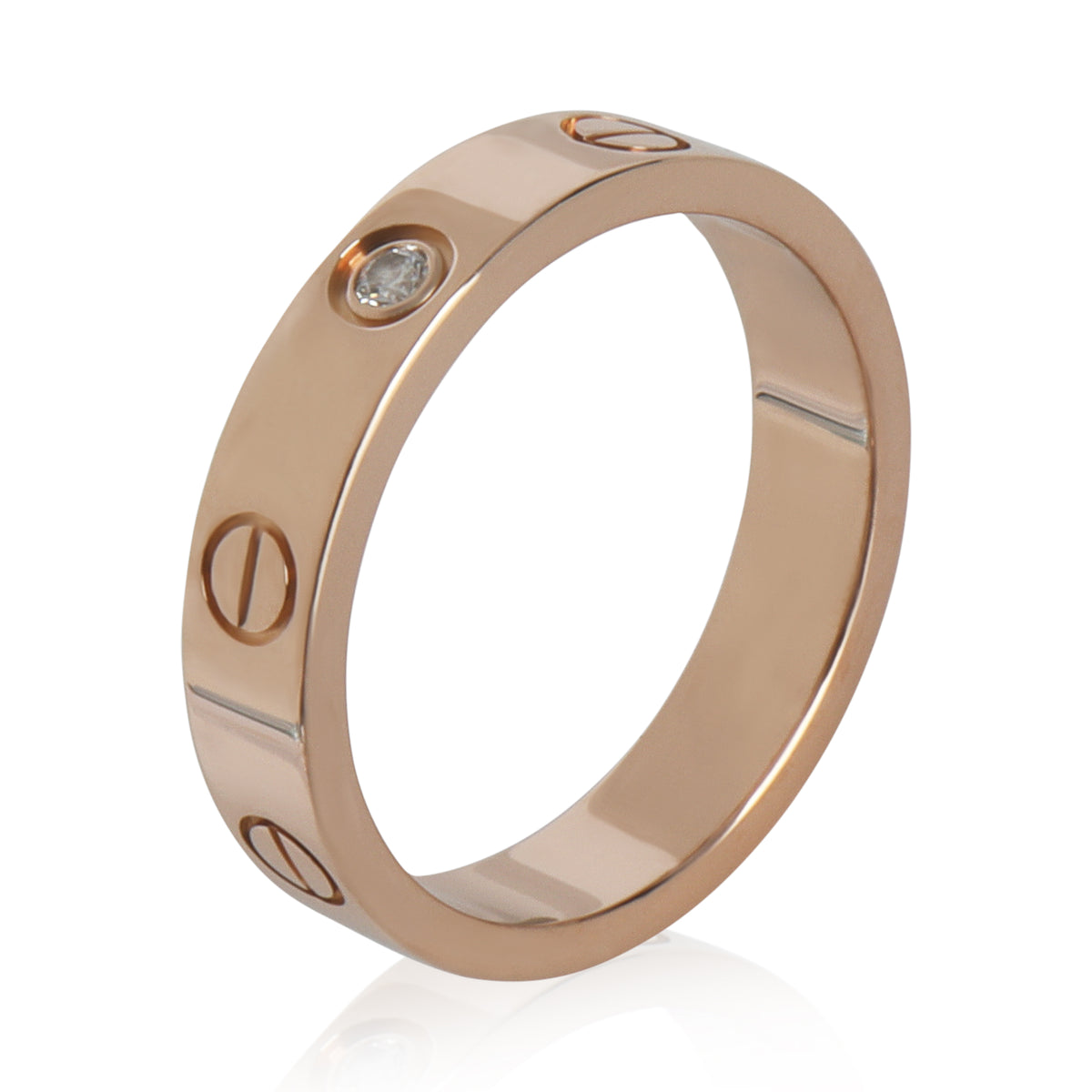 Rose Gold Diamond Small Model Love Ring