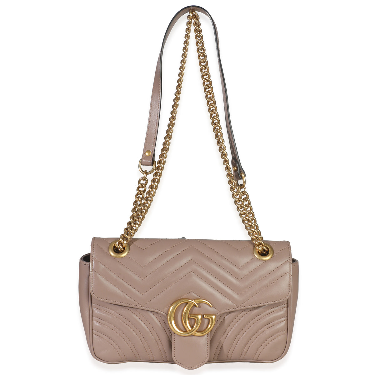 Gucci Porcelain Rose Calfskin Matelasse Medium GG Marmont Shoulder Bag Handbag av