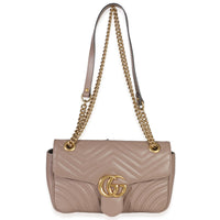 Gucci Porcelain Rose Calfskin Matelasse Medium GG Marmont Shoulder Bag Handbag av