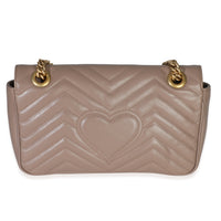 Gucci Porcelain Rose Calfskin Matelasse Medium GG Marmont Shoulder Bag Handbag bv