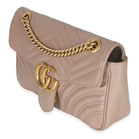 Gucci Porcelain Rose Calfskin Matelasse Medium GG Marmont Shoulder Bag Handbag sv
