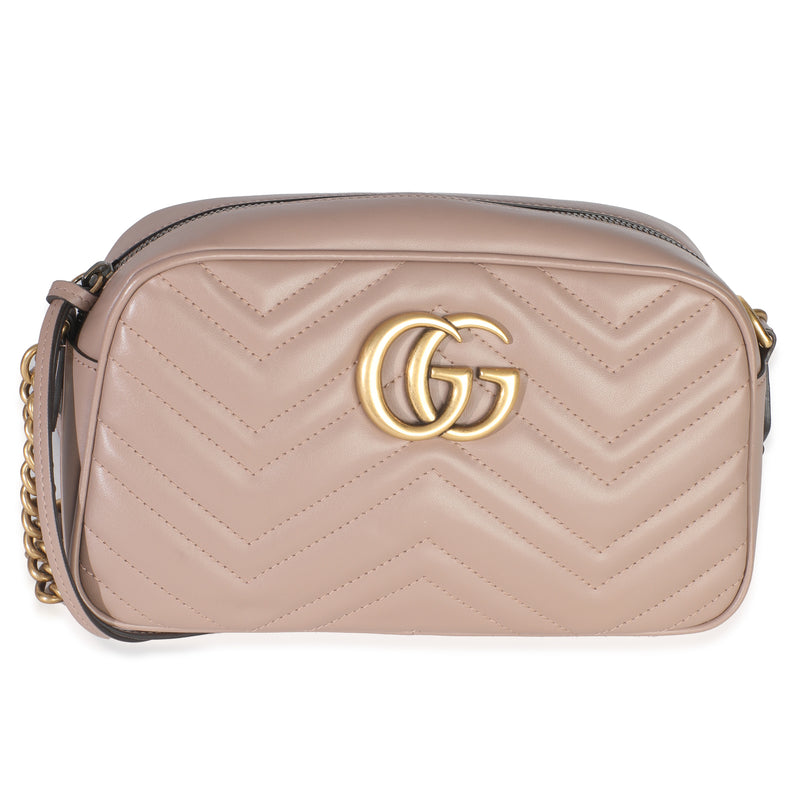 Porcelain Rose Calfskin Matelasse GG Marmont Chain Shoulder Bag