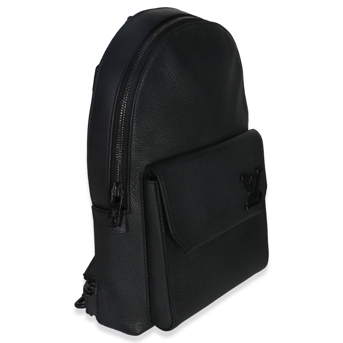 Louis Vuitton Black Waxy Calfskin Aerogram Pilot Slingbag Handbag pv