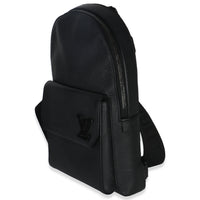 Louis Vuitton Black Waxy Calfskin Aerogram Pilot Slingbag Handbag sv