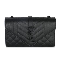 Black Grain De Poudre Triquilt Small Envelope