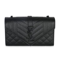 Black Grain De Poudre Triquilt Small Envelope