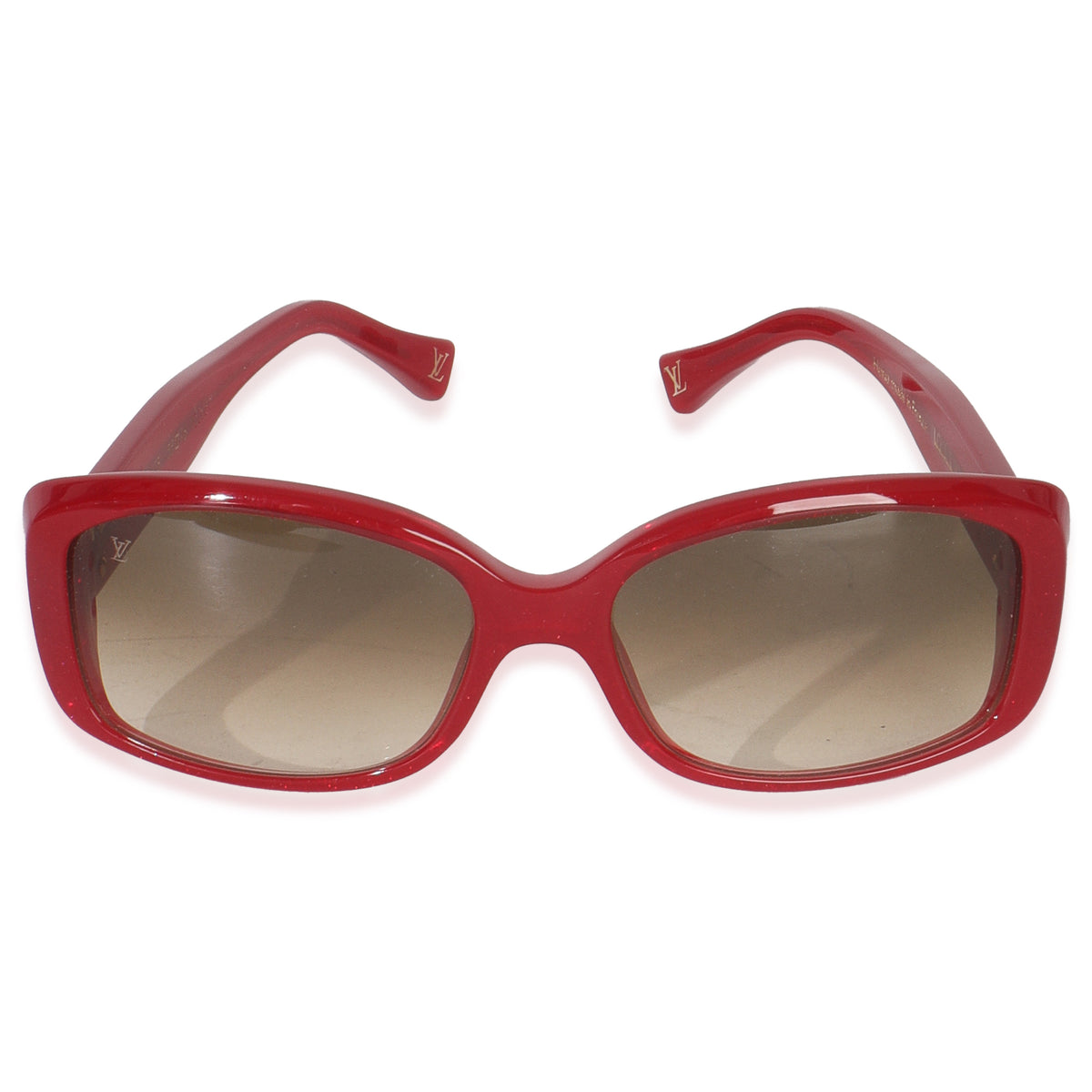 Louis Vuitton Red Speckling Acetate Soupon Sunglasses fv