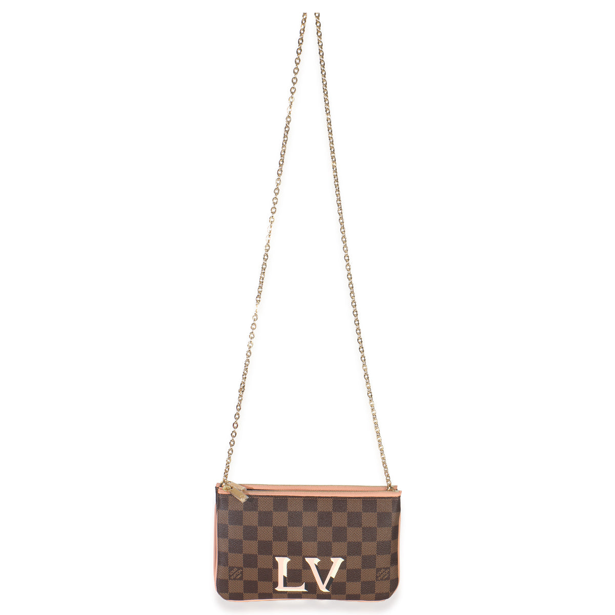 Damier Ebene Canvas Double Zip Pochette