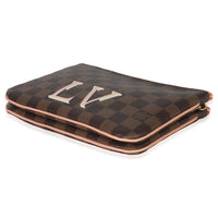 Damier Ebene Canvas Double Zip Pochette