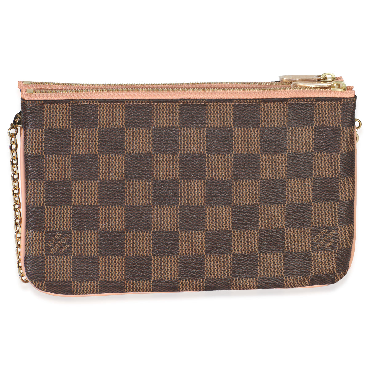 Damier Ebene Canvas Double Zip Pochette