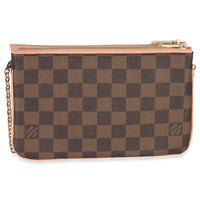 Damier Ebene Canvas Double Zip Pochette