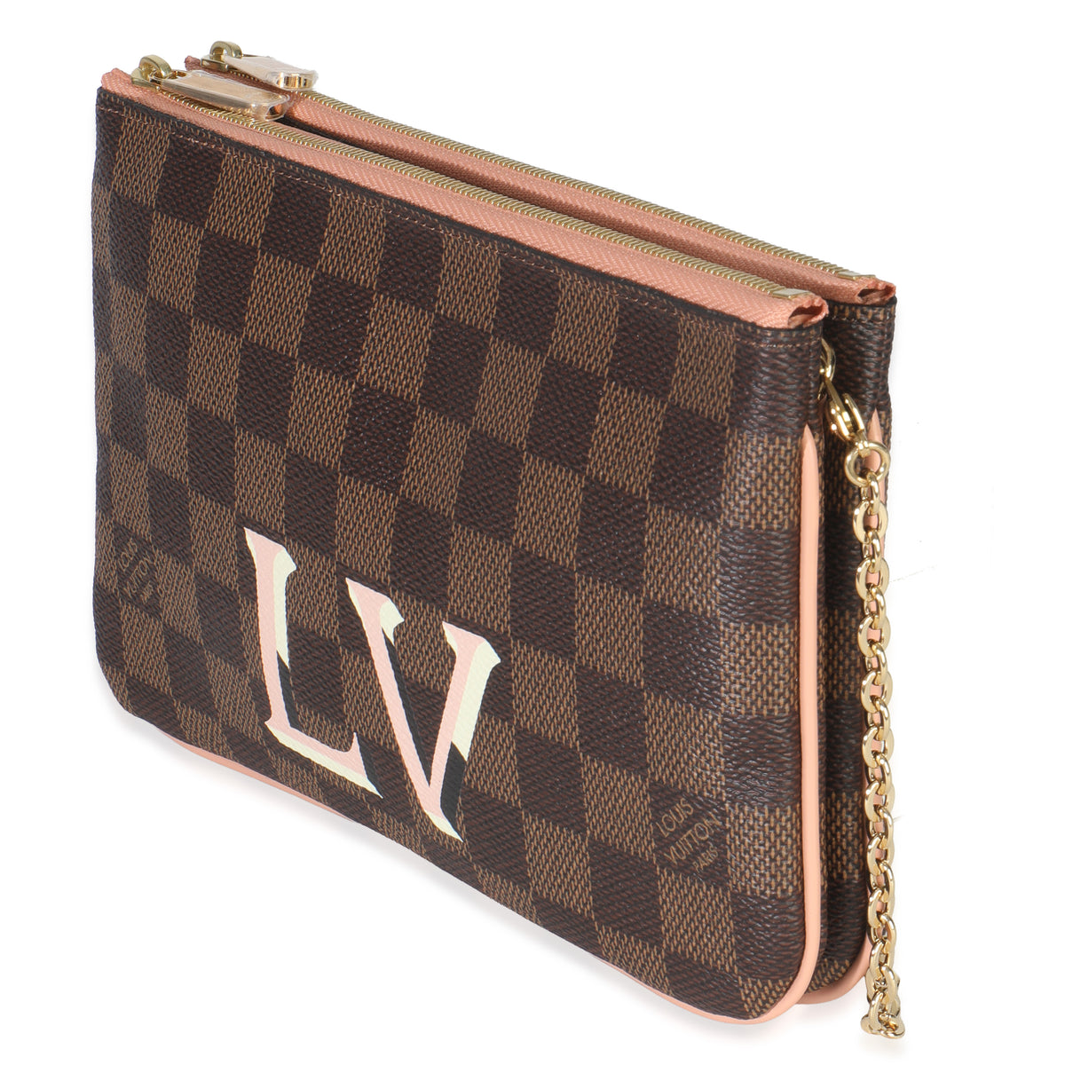 Damier Ebene Canvas Double Zip Pochette