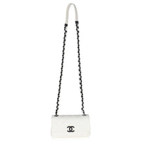 White Quilted Caviar Mini My Everything Flap Handbag