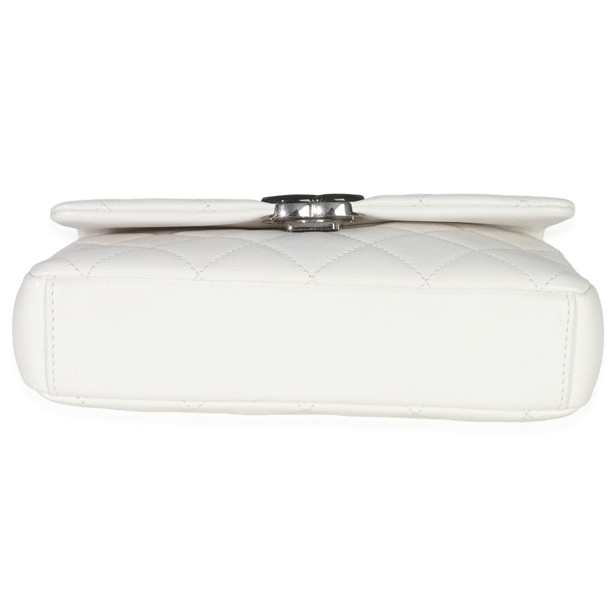 White Quilted Caviar Mini My Everything Flap Handbag