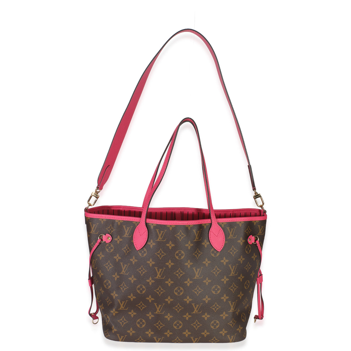Fuschia Monogram Canvas Inside Out Neverfull Bandouliere MM