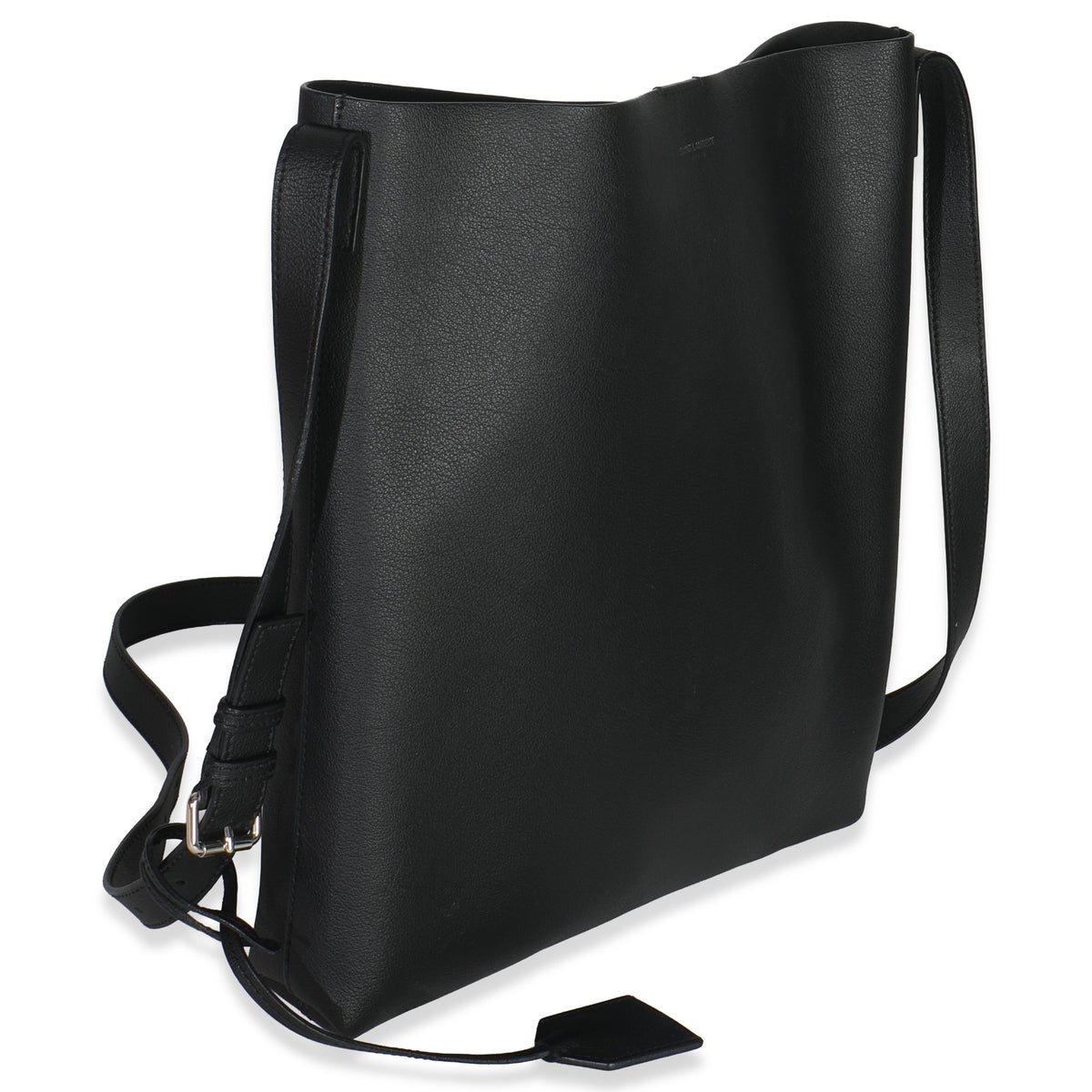 Saint Laurent Black Leather Bold Hobo Handbag pv