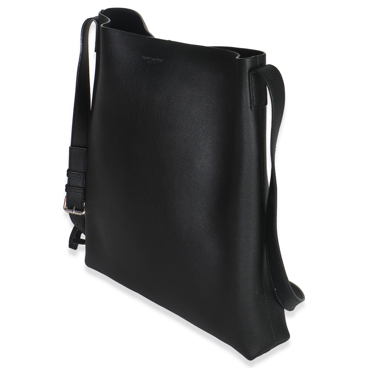 Saint Laurent Black Leather Bold Hobo Handbag sv
