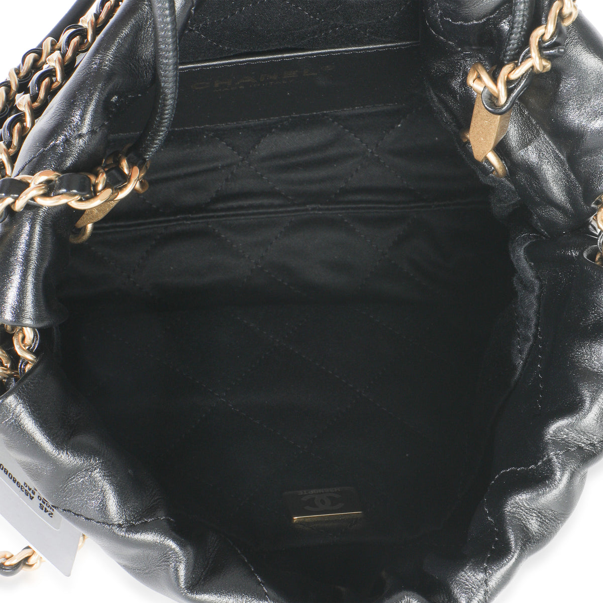 Black Quilted Calfskin Mini Chanel 22 Hobo