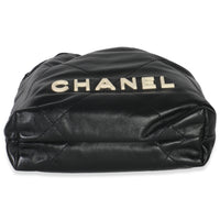 Black Quilted Calfskin Mini Chanel 22 Hobo