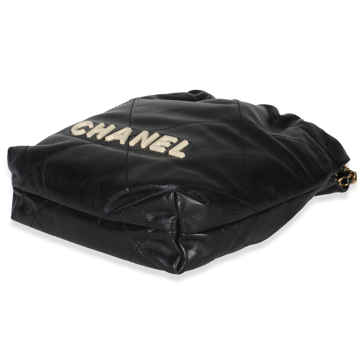 Black Quilted Calfskin Mini Chanel 22 Hobo