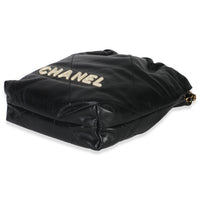Black Quilted Calfskin Mini Chanel 22 Hobo