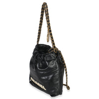Black Quilted Calfskin Mini Chanel 22 Hobo