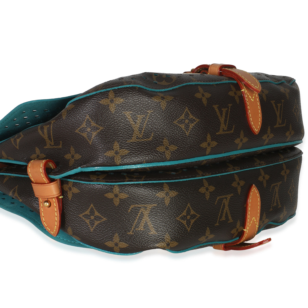 Teal Monogram Canvas Flore Perforated Saumur