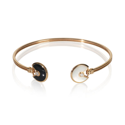 Cartier Rose Gold Mother Of Pearl and Onyx Amulette de  Bracelet fv