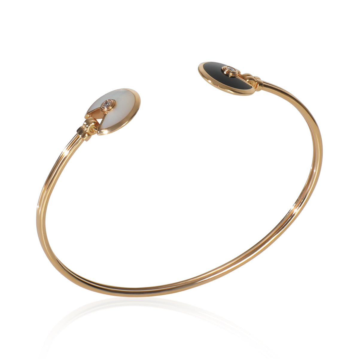 Cartier Rose Gold Mother Of Pearl and Onyx Amulette de  Bracelet av