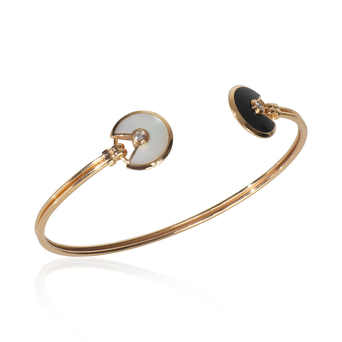 Cartier Rose Gold Mother Of Pearl and Onyx Amulette de  Bracelet bv