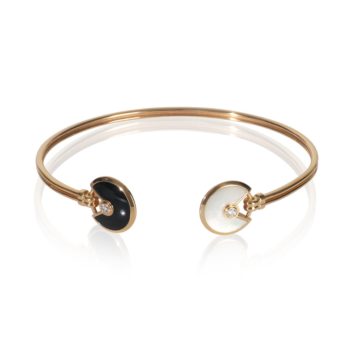 Cartier Rose Gold Mother Of Pearl and Onyx Amulette de  Bracelet fv