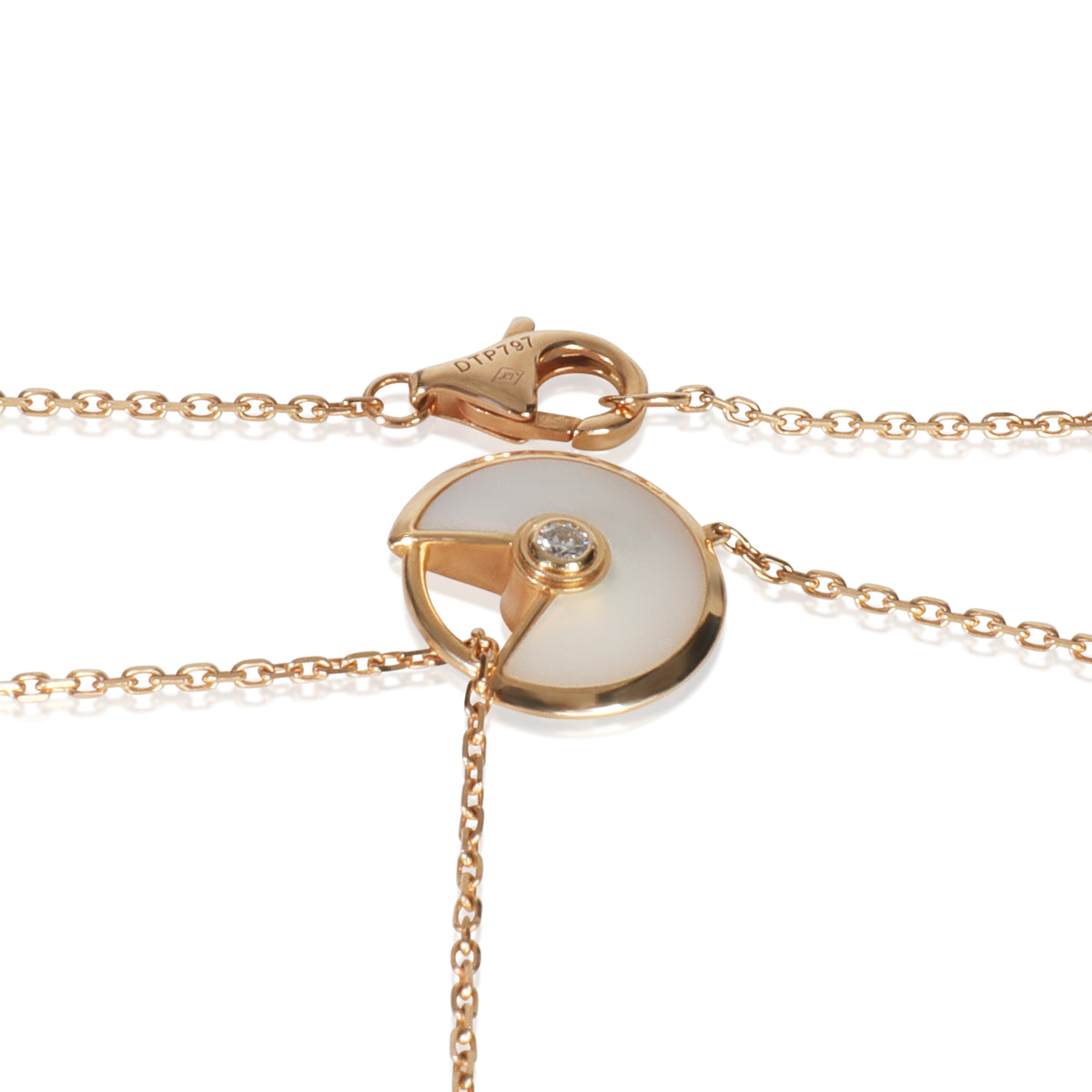 Cartier Rose Gold Mother Of Pearl and Onyx Amulette de  Lariat Necklace bv