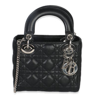 Black Lambskin Cannage Mini Lady Dior