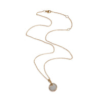 Yellow Gold Mother Of Pearl and Diamond Elements Disc Pendant