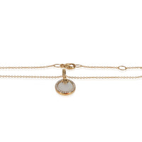 Yellow Gold Mother Of Pearl and Diamond Elements Disc Pendant