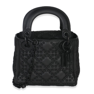 Black Ultra Matte Supple Cannage Calfskin Mini Lady Dior