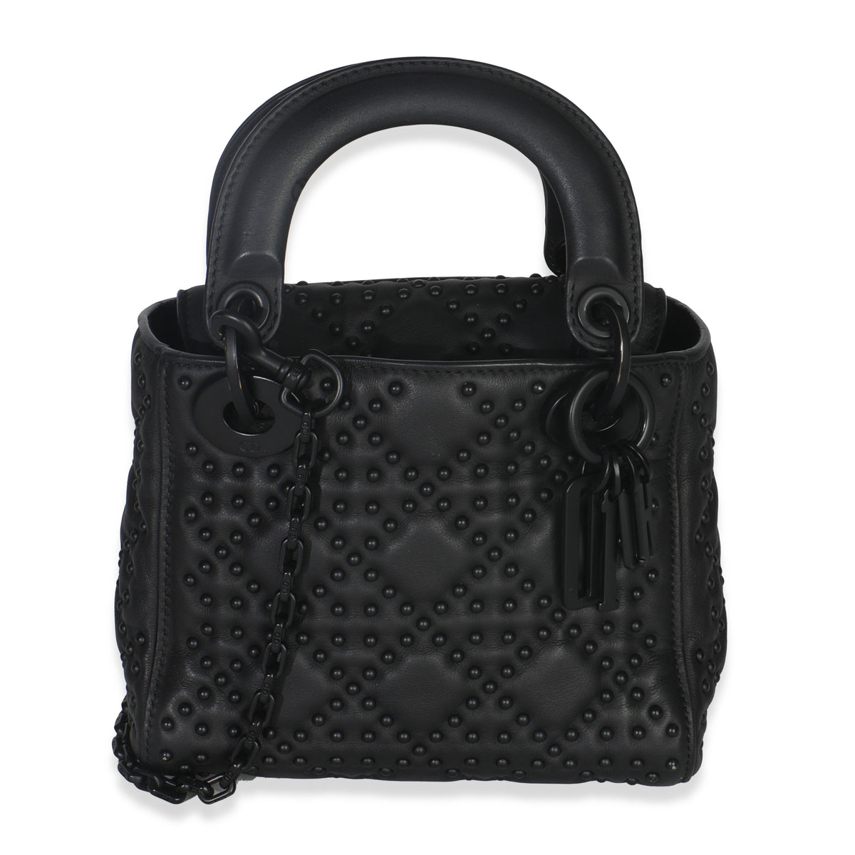 Black Ultra Matte Supple Cannage Calfskin Mini Lady Dior