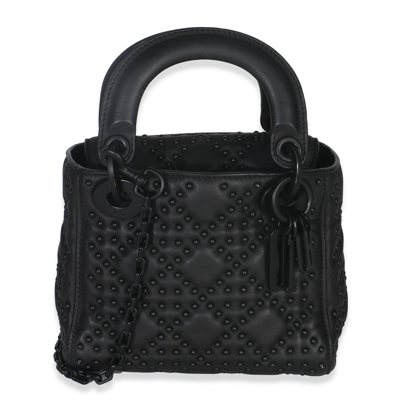 Black Ultra Matte Supple Cannage Calfskin Mini Lady Dior