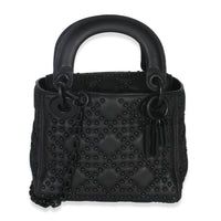 Black Ultra Matte Supple Cannage Calfskin Mini Lady Dior